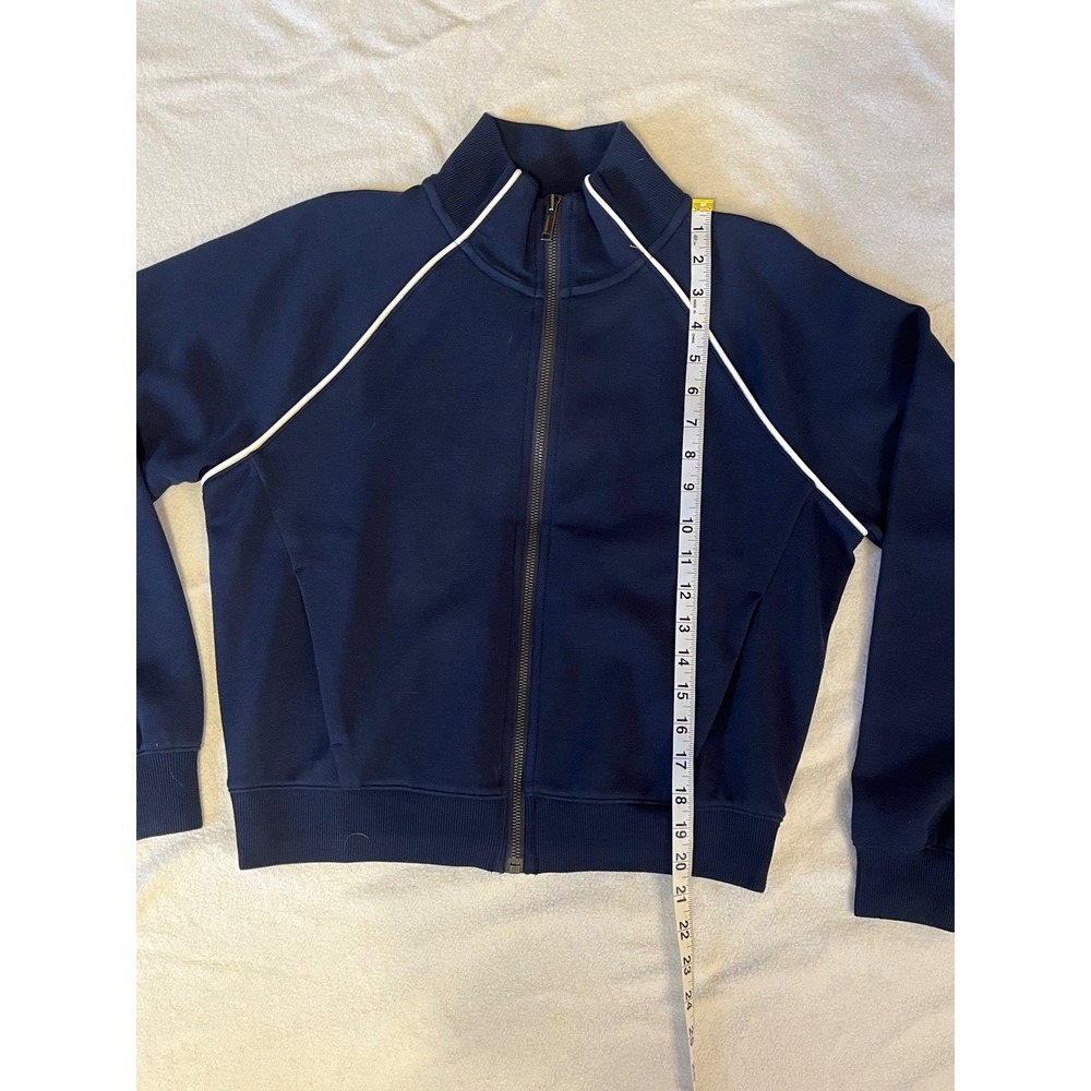 NWT Spanx AirPique Jacket Womens S Navy Travel Essentials Full Zip Athleisure - Picture 9 of 10